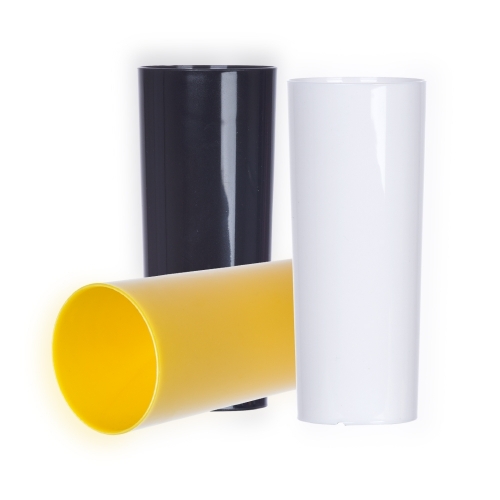 Copo Long Drink 350 ml com borda dourada/prata