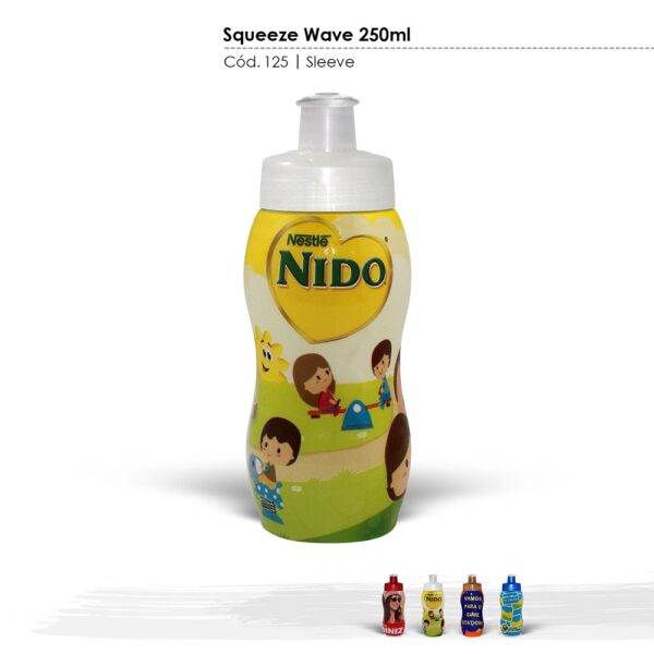 Squeeze 250ml Resistente e Flexível com Bico de PVC Cristal