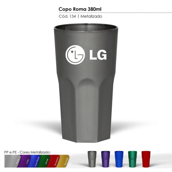 Copo Itália 400ml Cores Metalizadas