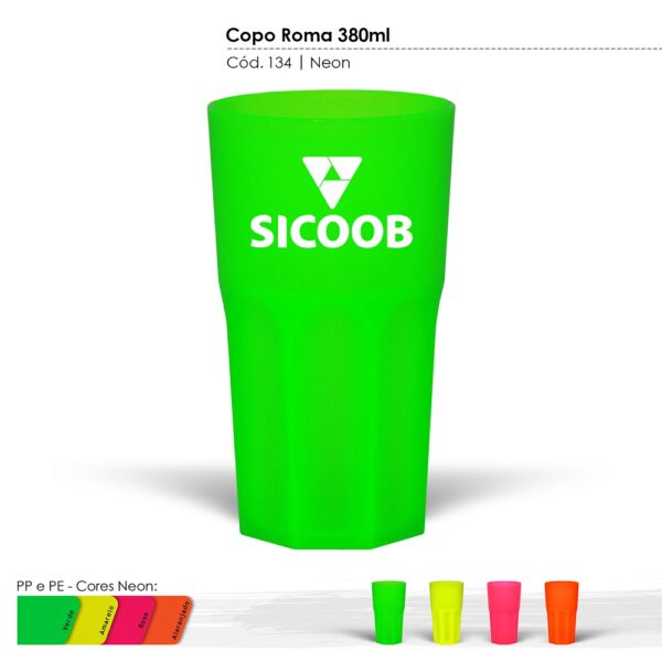 Copo Itália 400ml Cores Neons