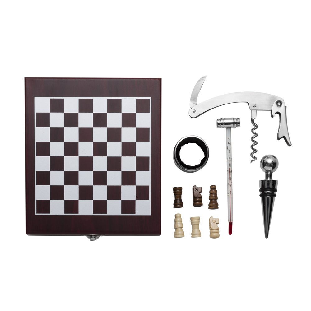 KIT VINHO C/ JOGO DE XADREZ
