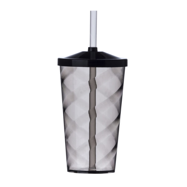 Copo Acrílico 550ml Com Tampa e Canudo 13380