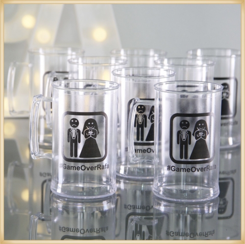 Canecas de Acrílico Personalizadas para Casamento