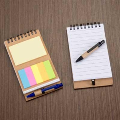 BLOCO DE ANOTAÇÕES ECOLOGICO C/ CANETA E POST-IT