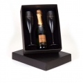 Kit Espumante Chandon em Madeira com 02 taças